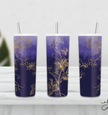 20oz Insulated Stainless Steel Travel Tumbler with (Floral)