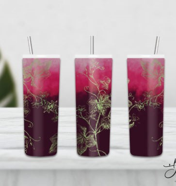 20oz Insulated Stainless Steel Travel Tumbler with (Floral)