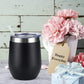 Wine Because Punching People is Illegal - 12oz Insulated Stainless Steel Wine Tumbler