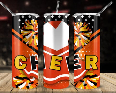 20oz Insulated Stainless Steel Travel Tumbler with (Cheerleader)