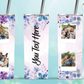 20oz Insulated Stainless Steel Travel Tumbler with lid and Custom Photo (4 Photos and Text)