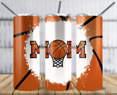 20oz Insulated Stainless Steel Travel Tumbler with lid Mom (Sports Mom)