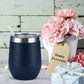 Wine Because Punching People is Illegal - 12oz Insulated Stainless Steel Wine Tumbler
