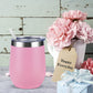 Wine Because Punching People is Illegal - 12oz Insulated Stainless Steel Wine Tumbler