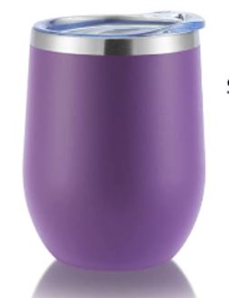 Wine Because Punching People is Illegal - 12oz Insulated Stainless Steel Wine Tumbler