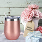 Wine Because Punching People is Illegal - 12oz Insulated Stainless Steel Wine Tumbler