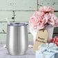 Wine Because Punching People is Illegal - 12oz Insulated Stainless Steel Wine Tumbler