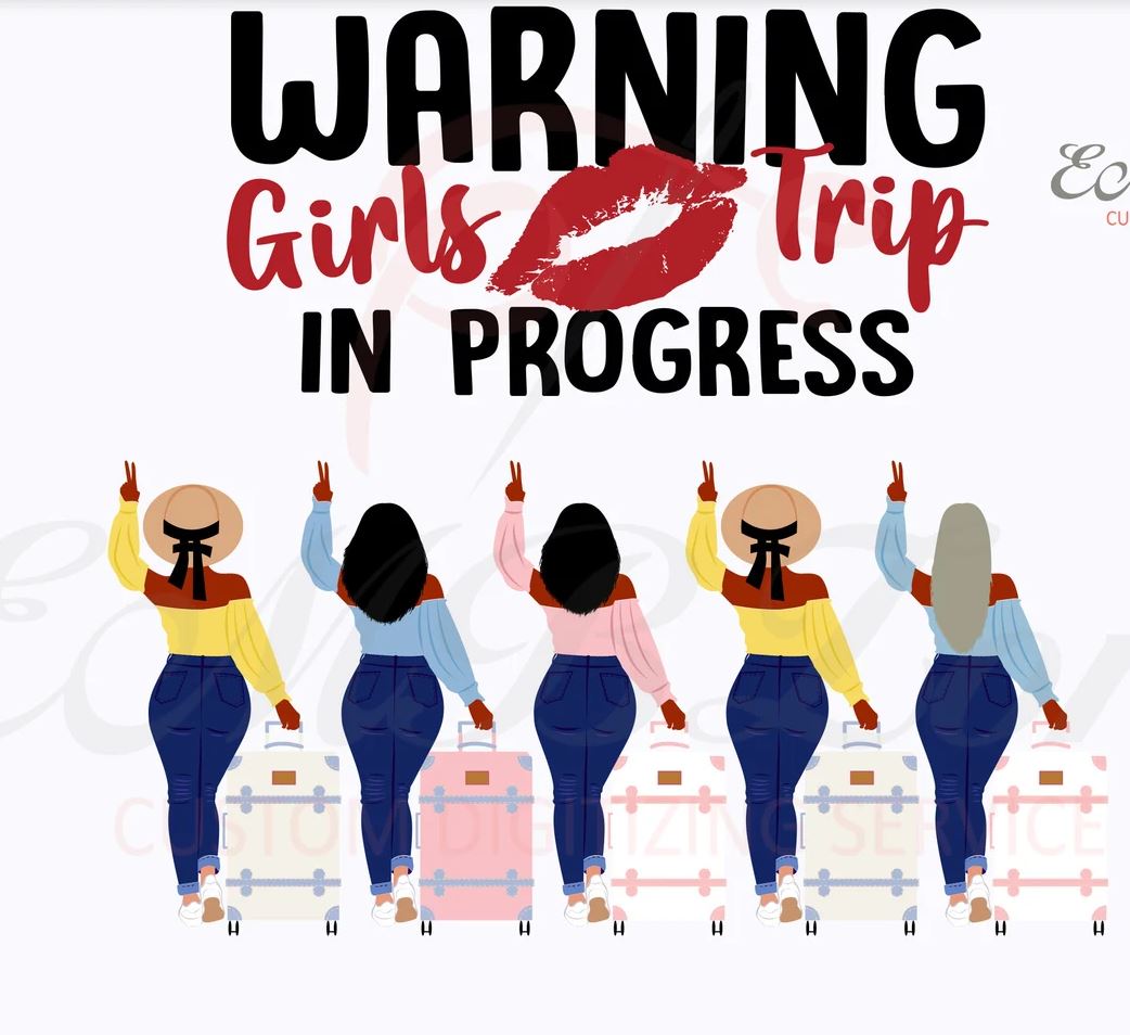Warning Girls Trip in Progress Customized Passport Cover or Luggage Tag