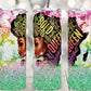 20oz Insulated Stainless Steel Travel Tumbler Bold Black Queen, Black Women, Afro Queen Blessed