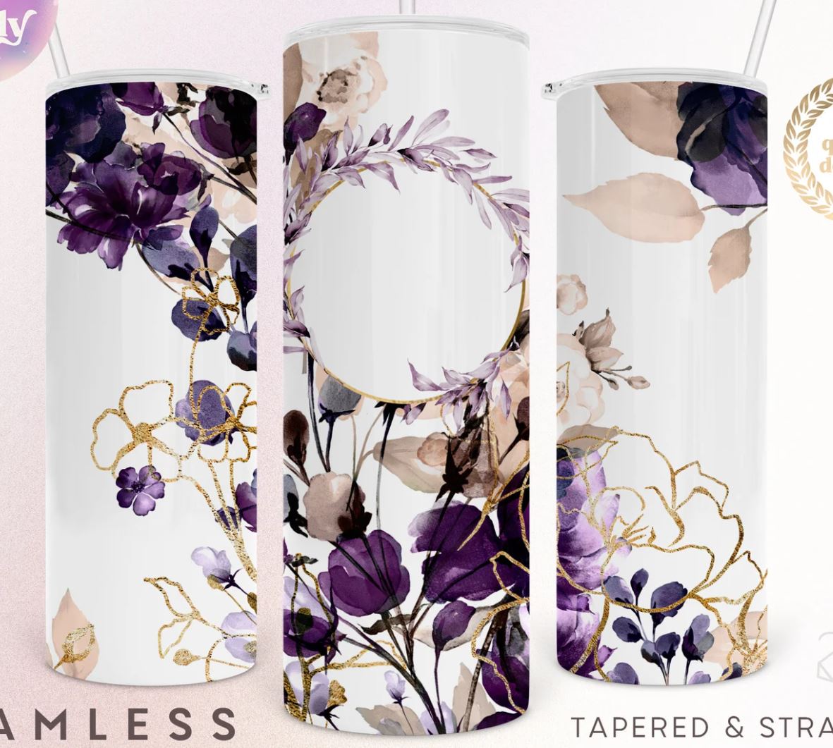 Purple Watercolors - 20oz Insulated Stainless Steel Travel Tumbler