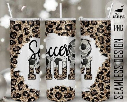 20oz Insulated Stainless Steel Travel Tumbler with lid Mom (Sports Mom)