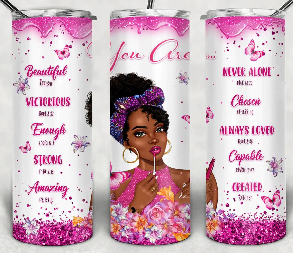 20oz Insulated Stainless Steel Travel Tumbler You Are, Afro Queen, Black Queen